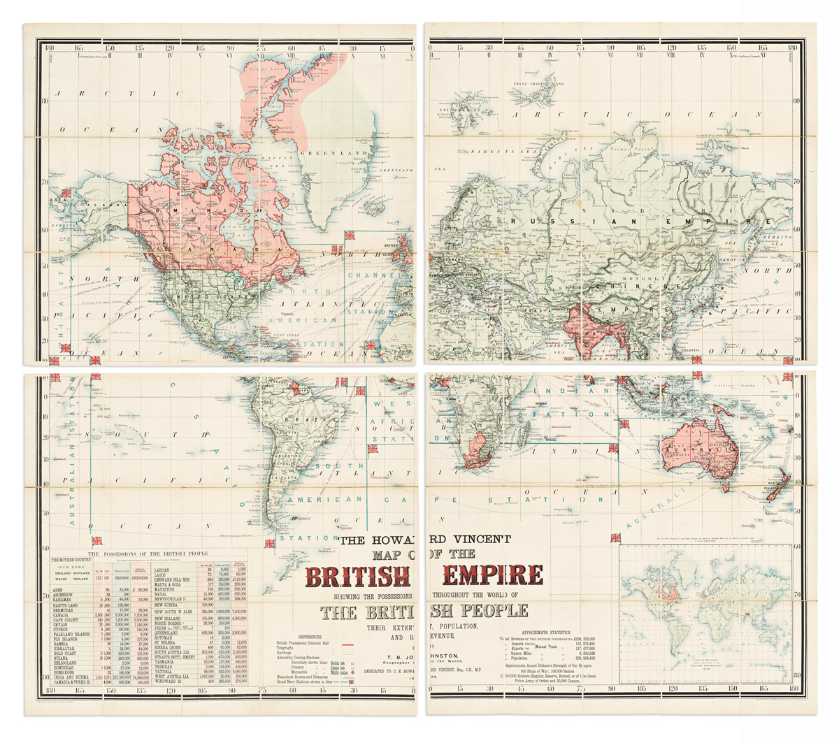 (BRITISH EMPIRE.) T.B. Johnston. The Howard Vincent Map of the British Empire